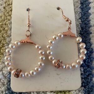 Elegant Pearl Hoop Earrings